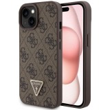 Guess - Leather 4G Triangle Strass (GUHCP15SP4TDPW) - iPhone 15 - Brown