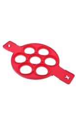 Forma din silicon cu 7 spatii , pentru clatite, oua ochiuri sau omleta,material de calitate, usor de utilizat si curatat, rosu, doty
