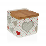 Recipient pentru sare Sweet Hearts, Versa, 12.2 x 12.2 x 11.5 cm, ceramica