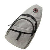 Cumpara ieftin Geanta de piept, gri 30 x 17 x 8,5 cm textila, 3 buzunare cu fermoar, curea ajustabila, compartiment principal si interior