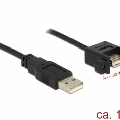 Cablu USB 2.0-A la USB 2.0-A panel-mount T-M 1m, Delock 85106