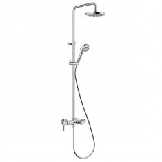 Coloana dus cu baterie si termostat Kludi Logo Dual Shower, cu pipa cada