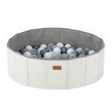 Cumpara ieftin Set piscina de bile pliabila si bile Katlanir Havuz Ecru 80x80x26 cm