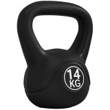HOMCOM Kettlebell 14 kg, ganteră cu m&acirc;ner ergonomic, bilă, musculație, antrenament, 27 x 21 x 31 cm negru | Aosom Romania