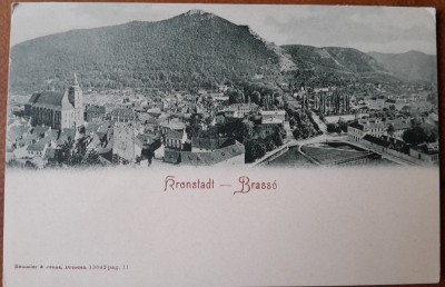 Carte postala, Brasov vedere generala, inceput de secol XX foto