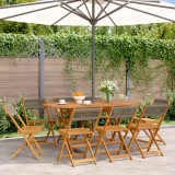 Set 8 Scaune Gradina Pliabile Gri Lemn Acacia, Exterior, Rezistente