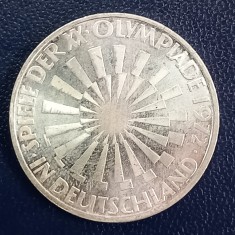(A1066) MONEDA DIN ARGINT GERMANIA - 10 MARK 1972, LIT. G, OLIMPIADA DE LA MUNCHEN - PROOF