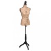 vidaXL Bust Manechin Croitorie Damă Maro/Negru, Iută, Ajustabil 133-168cm - Manechin Femeie, Bust Croitorie