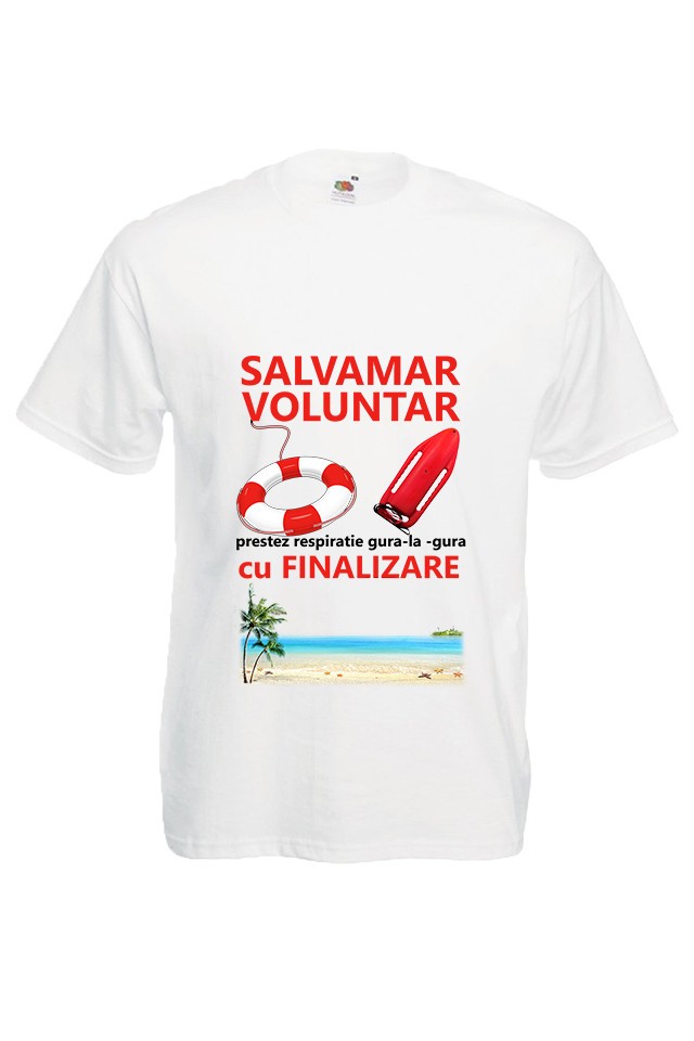 TRICOU MESAJ "SALVAMAR VOLUNTAR, PRESTEZ RESPIRATIE GURA-LA-GURA CU  FINALIZARE" | arhiva Okazii.ro