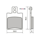 MBS Placute frana Malaguti Ciak 125-150 '00-'06 /F18 '00-'02 /Leonardo 125-150 '99, Cod Produs: 225102020RM