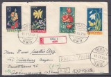 ROMANIA 1956 LP 418 FLORI SERIE/PLIC RECOMANDAT ROMANIA-GERMANIA 1956