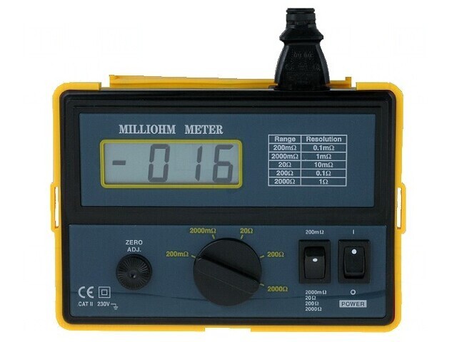 Miliohmetru LCD 0,1-2k&Omega; Ștecher EU