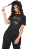 Tricou dama negru - Aloha Exotic - L, THEICONIC