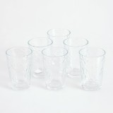 Set 6 pahare din sticla cu flori
