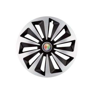 Set 4 capace roti Fox Gri-Negru R16 Compatibil Cu Alfa Romeo foto