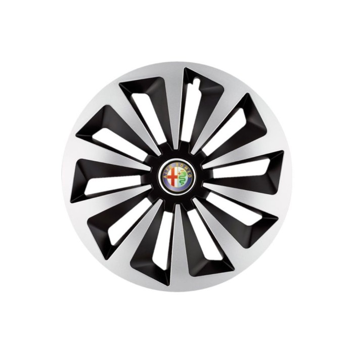Set 4 capace roti Fox Gri-Negru R16 Compatibil Cu Alfa Romeo