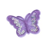 Aplicatie termoadeziva, fluture cu paiete 4,6 x 6,7 cm, Violet