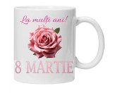 Cana alba personalizata &quot;La multi ani!-8 martie 2&quot;, INOVATIX&reg;. 330ml, Oem