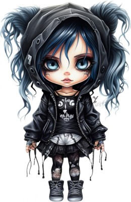 Sticker decorativ, Printesa Rock, Negru, 90 cm, 1331STK-4 foto