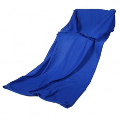 Patura cu maneci Snuggie, polyester, marime universala, albastru foto