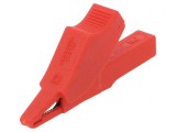 Bornă crocodil roșie 10A 60VDC nichelată 58,5mm