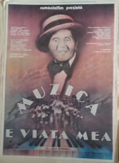 Muzica e viata mea afis / poster cinema vintage original foto