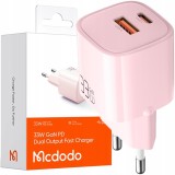 &Icirc;ncărcător Usb/Usb-C, Rapid, Nano, Gan 33W Pd, Roz, Mcdodo