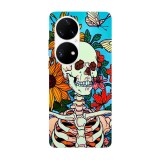 Husa compatibila cu Huawei Mate 40 Pro model Blooming Flowers Skeleton, Silicon, TPU, Viceversa, Transparent, Carcasa