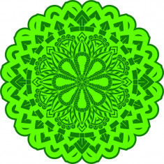 Sticker decorativ, Mandala, Verde, 60 cm, 7326ST-2