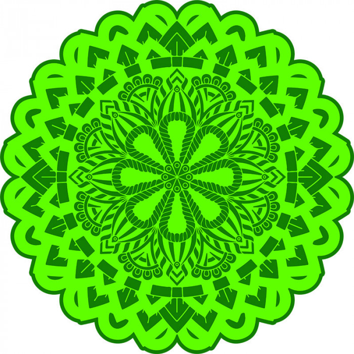 Sticker decorativ, Mandala, Verde, 60 cm, 7326ST-2