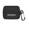 Husa din silicon, THD, compatibila cu castile wireless Sony Inzone Buds WF-G700N, carabina inclusa, Neagra