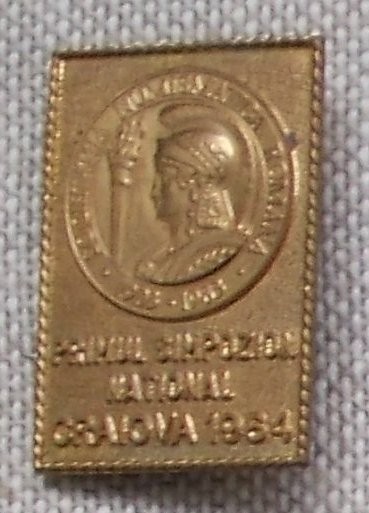 Insigna SNR Primul Simpozion National Craiova 1984