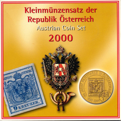 AUSTRIA 2000-2001 - seturi monetarie - ultimele seturi cu Schillinngs - foldere foto