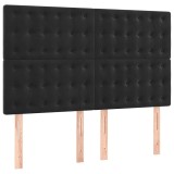 Cumpara ieftin Tablie de pat neagra 144x5x118/128 cm catifea