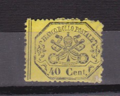 TSV @ - 1866 MICHEL 24 - STATUL PAPAL, 40 cent, fara guma, MH/*