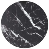 Cumpara ieftin Blat masa negru &Oslash;80x1 cm sticla securizata cu design marmura