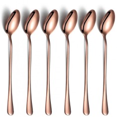 Set 6 lingurite cocktail Berglander, inox, Roz/Auriu