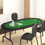 Blat masa de poker, 10 jucatori, pliabil, verde, 208x106x3 cm GartenMobel Dekor, vidaXL