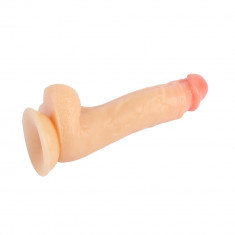 Dildo Clasic Cu Ventuza Real Beats Dong NO.02, Natural, 19 cm