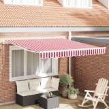 vidaXL Marchiză manuală retractabilă dungi roșii și albe 350x250 cm