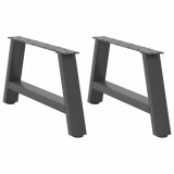 VidaXL Picioare pentru măsuță de cafea &icirc;n formă de A, 2 buc., antracit, 60x(30-31) cm, oțel