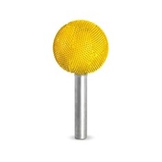 Tvrdokovov&aacute; Ihličkova ra&scaron;plička tvar GULIČKA -pr. 25,4 mm stopka 6 mm, Granulatie Saburr FINA - GALBENA