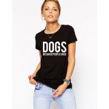 Tricou dama negru - DOGS - S