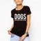 Tricou dama negru - DOGS - L