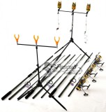 Kit Complet 3.9m Crap 3 Lansete,Mulinete Rod Pod Full Cu Avertizori Si Swingeri