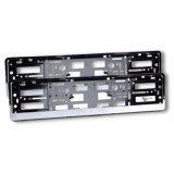 Set 2 buc Suport Premium numar inmatriculare auto, Cromat, PVC, Oem