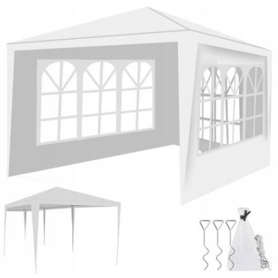 Pavilion curte,gradina,evenimente 3x3 m cu 3 pereti laterali - Alb foto