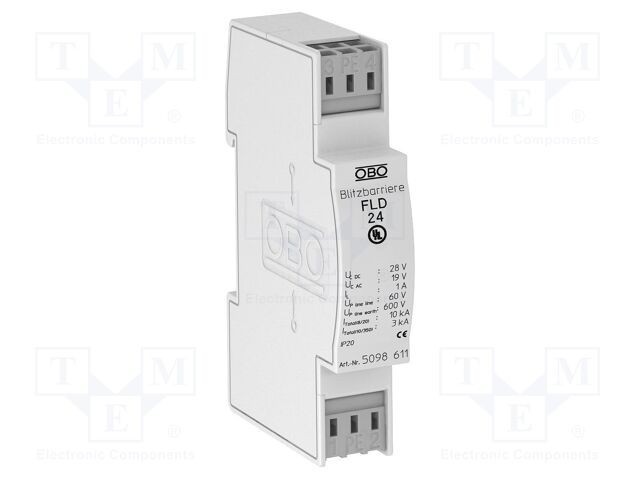 Limitator de supratensiuni OBO BETTERMANN Tip 1 2 3 Poli 2 19VAC -40&divide;80&deg;C