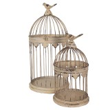 Cumpara ieftin Set 2 colivii decorative metal maro vintage (2) 32x60 cm, 23x40 cm