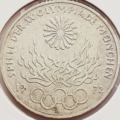 495 Germania 10 mark 1972 Olympic Games in Munich - J - km 135 argint foto
